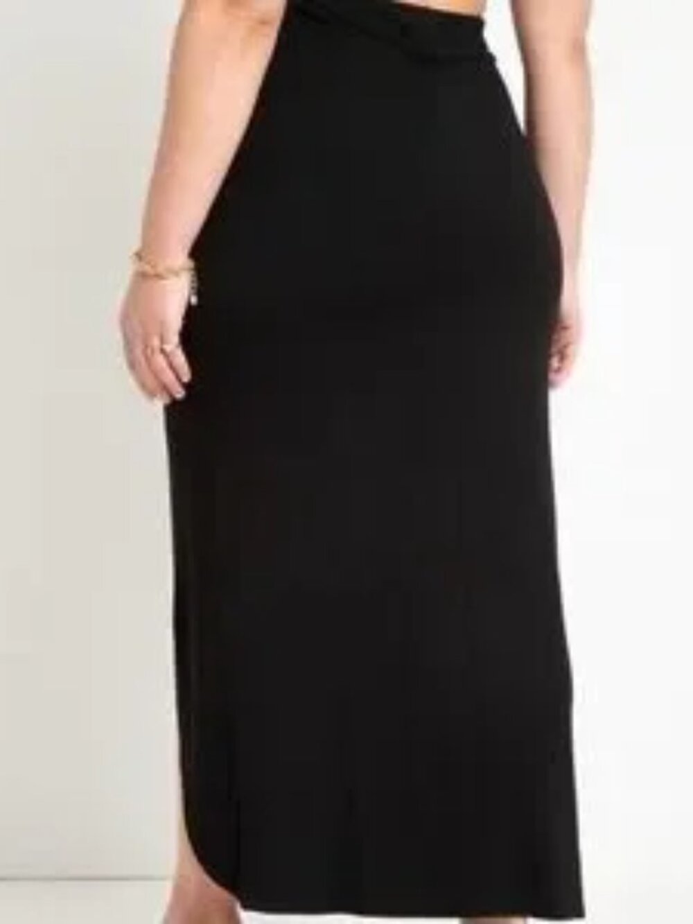 NWT Eloquii Ruched Black Slit Skirt sz 18 - Picture 3 of 5